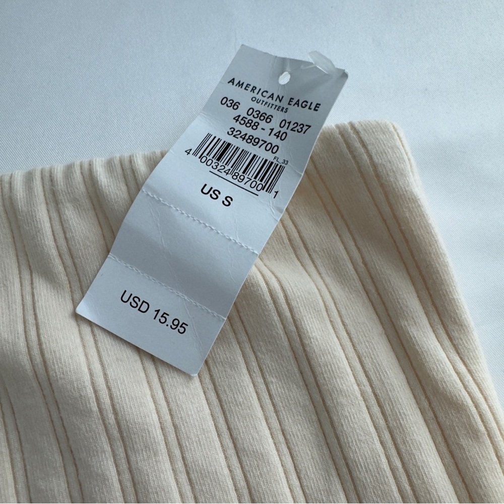 AEO NWT Cream Tube Top Sz S - Picture 3 of 6